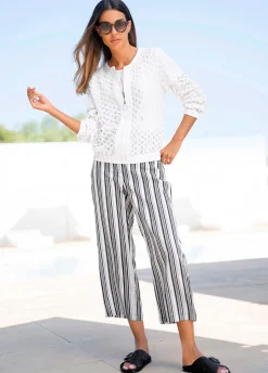Hosen|heine 7/8-Hose schwarz-weiß-gestreift