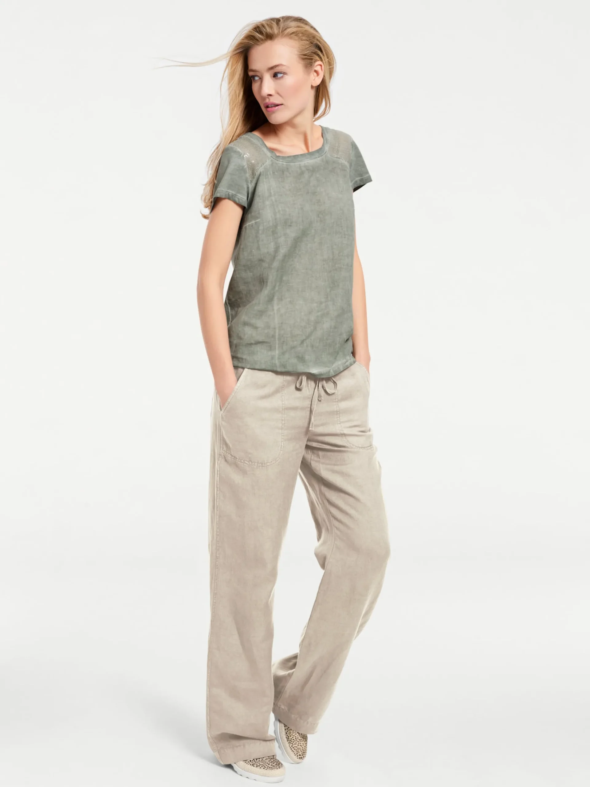 Strandmode|Hosen|heine Hose sand