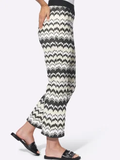 Hosen|heine 7/8-Hose schwarz-champagner-gemustert