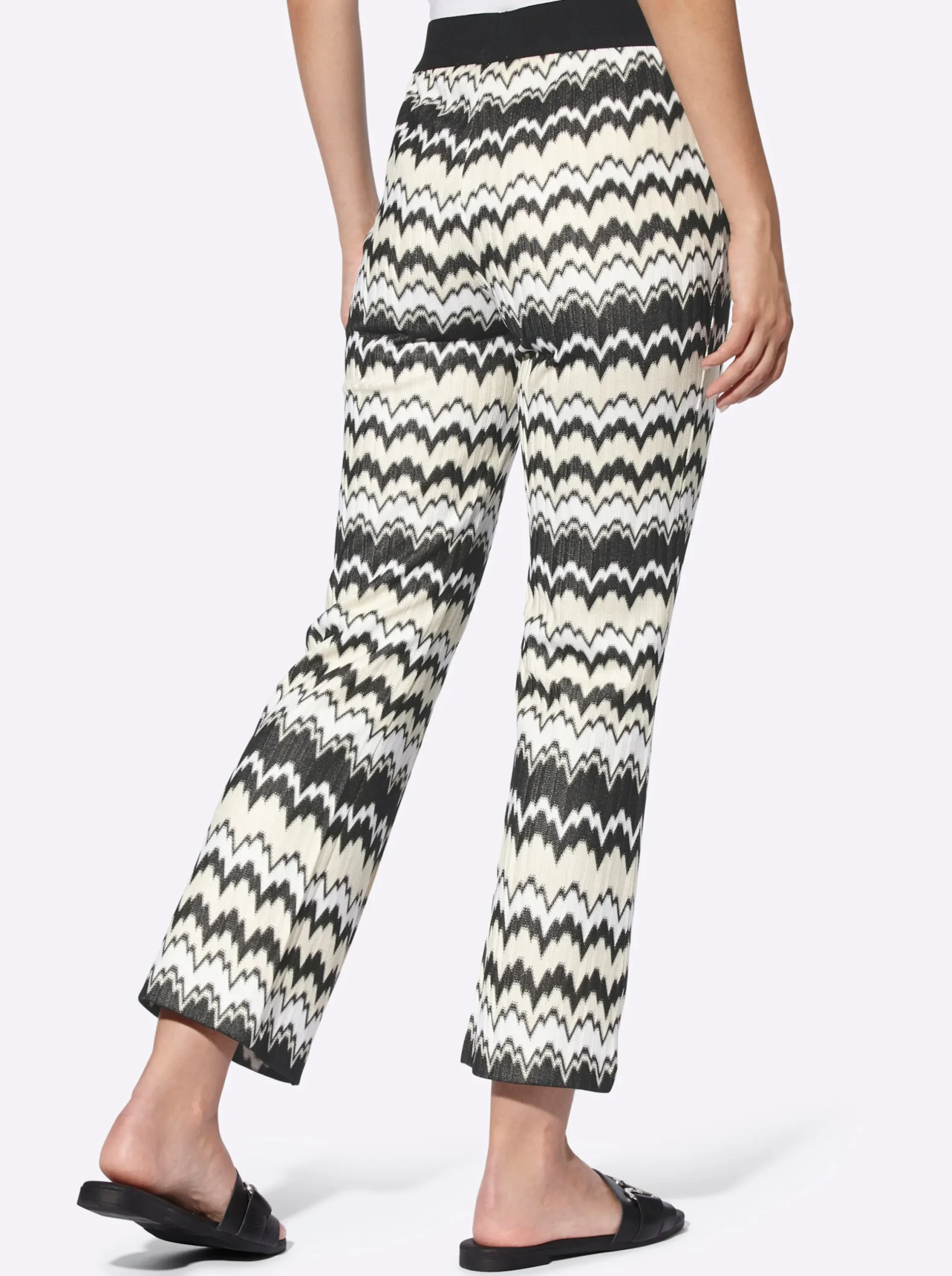 Hosen|heine 7/8-Hose schwarz-champagner-gemustert