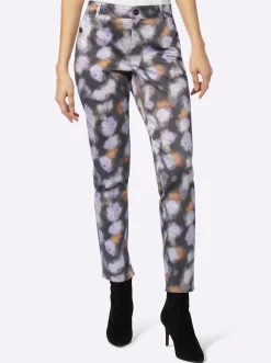 Hosen|heine 7/8-Hose graphit-lavendel-bedruckt