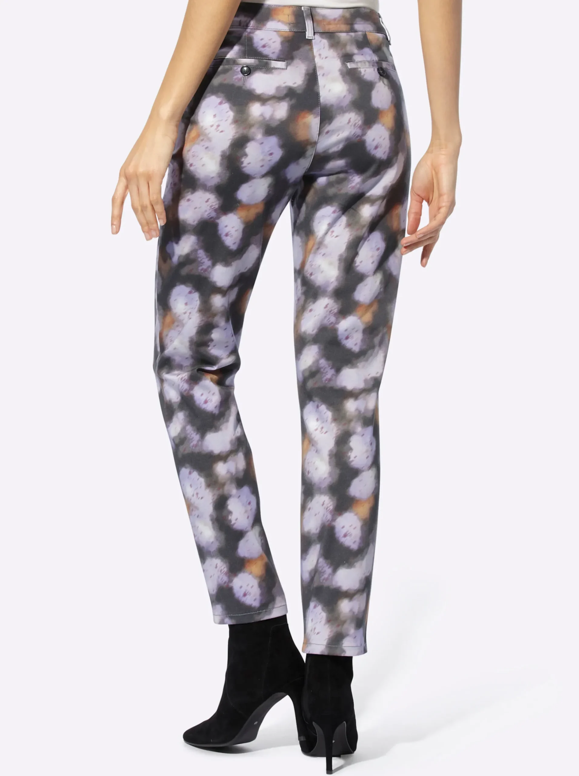 Hosen|heine 7/8-Hose graphit-lavendel-bedruckt