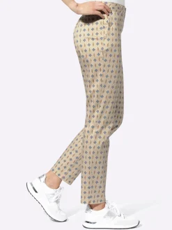 Hosen|heine 7/8-Hose sand-bleu-bedruckt