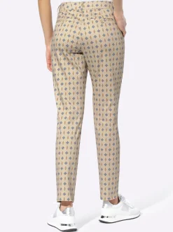 Hosen|heine 7/8-Hose sand-bleu-bedruckt