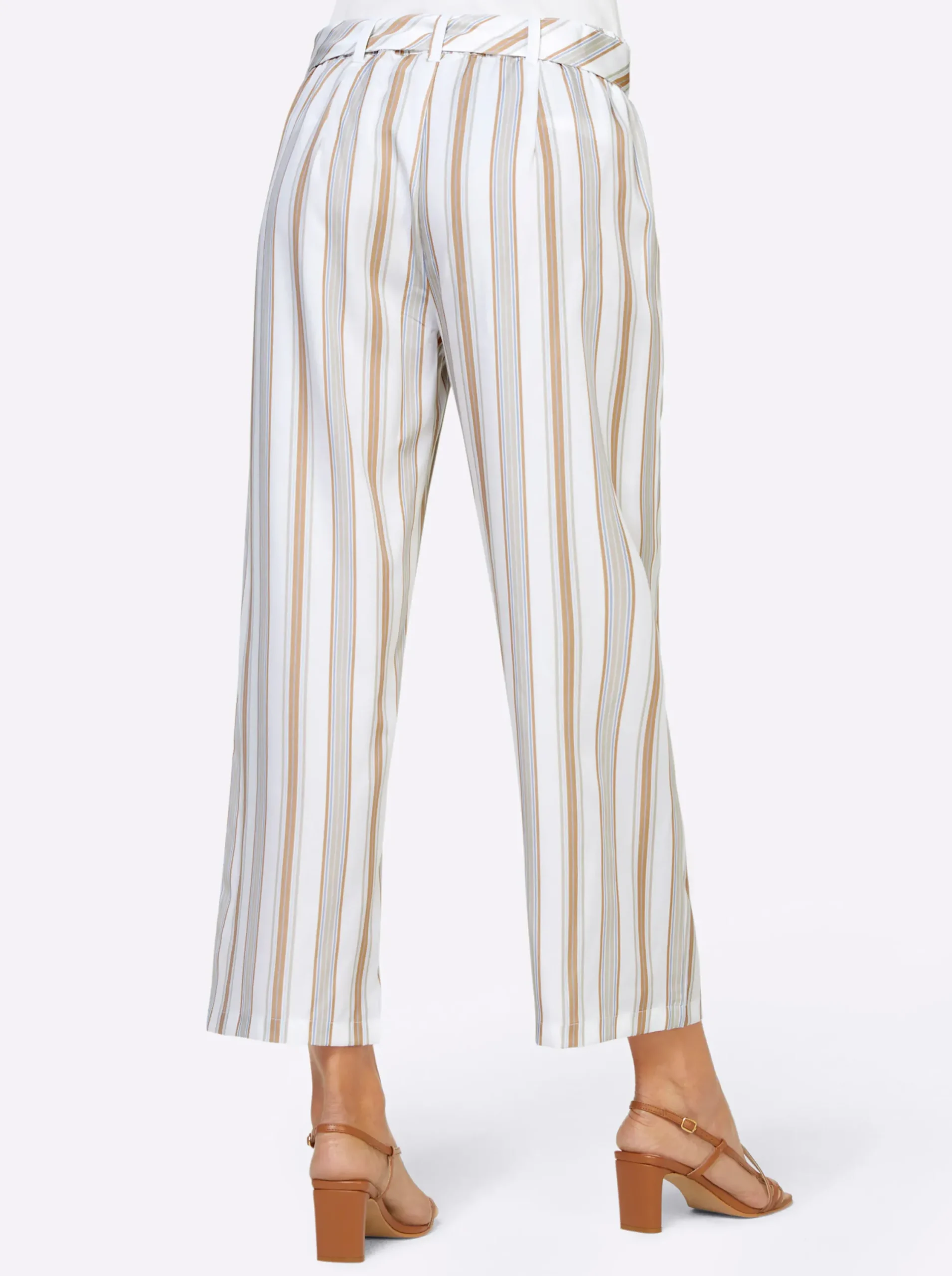Strandmode|Hosen|heine 7/8-Hose hellblau-beige-gestreift