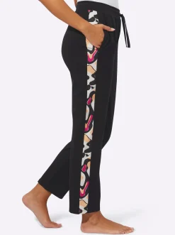 Homewear|Homewear| Hose schwarz-fuchsia