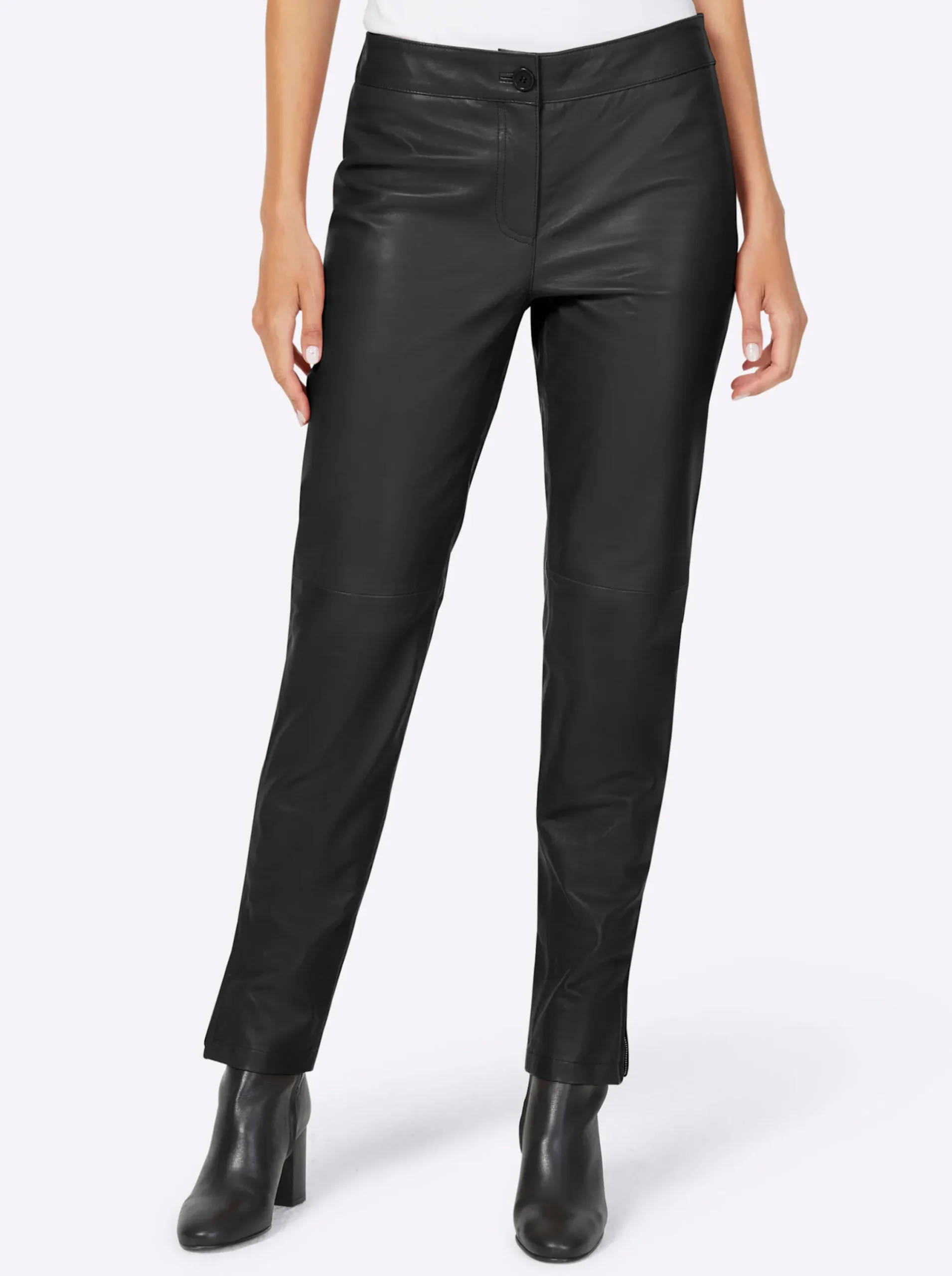 Ledershop|Hosen|heine Hose aus Lamm-Nappa schwarz