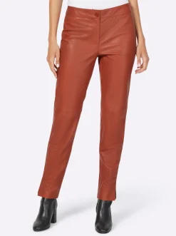 Ledershop|Hosen|heine Hose aus Lamm-Nappa rostrot
