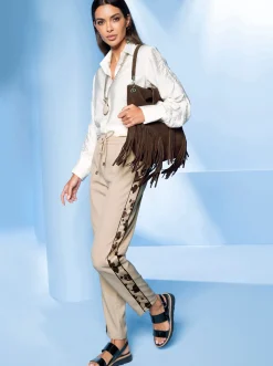 Hosen|heine 7/8-Hose in Karottenform sand
