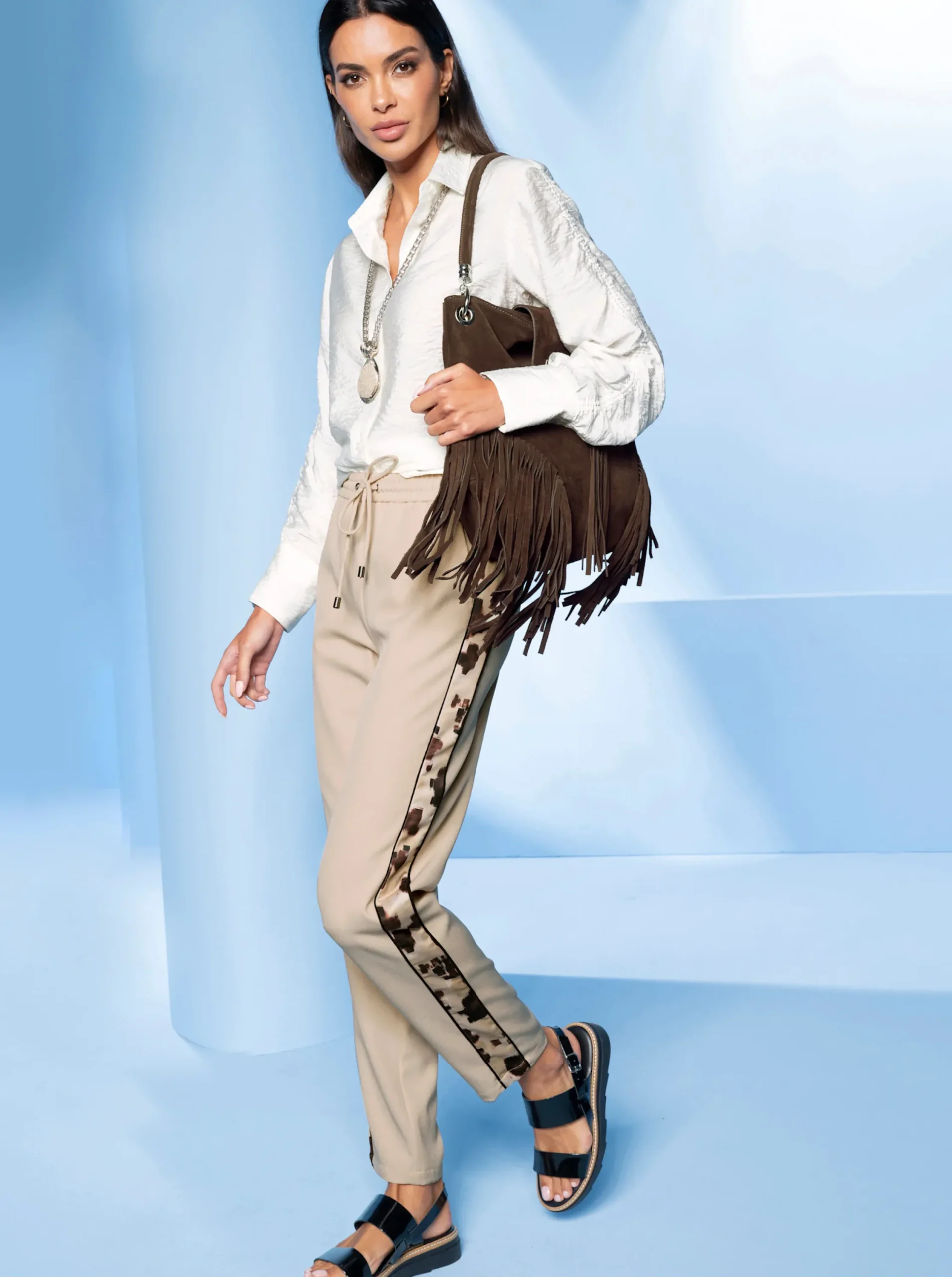 Hosen|heine 7/8-Hose in Karottenform sand