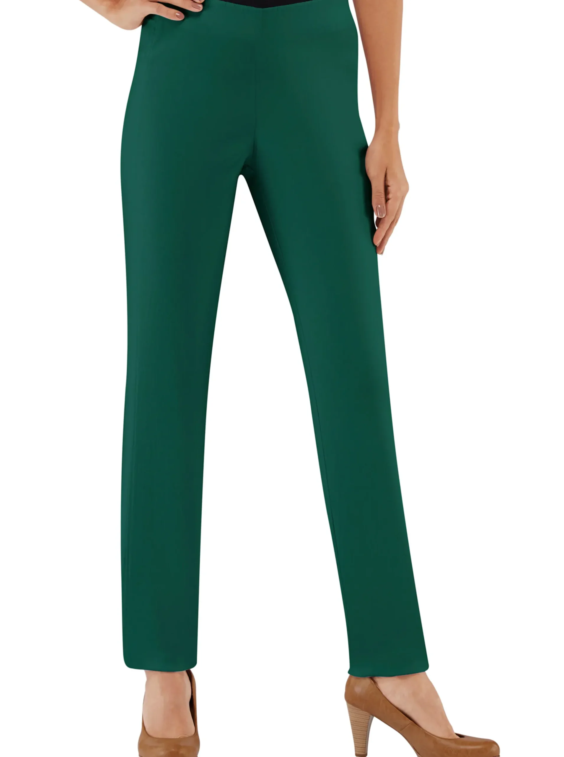 Hosen|Stehmann Comfort line Hose mit Dehnbund, Viskose-Qualität tannengrün