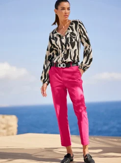 Hosen|heine 7/8-Hose mit Gürtelschlaufen pink