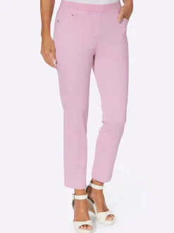 Jeans| 7/8-Hose mit Jersey-Bund in softer Qualität rosé
