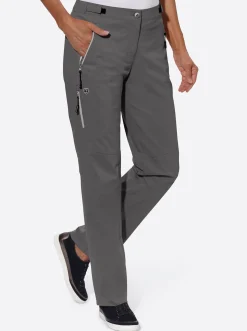 Hosen| Hose mit Klettverschluss am Bund anthrazit