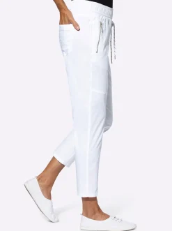 Hosen| 7/8-Hose mit Reißverschluss-Taschen weiß