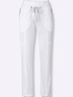 Hosen| 7/8-Hose mit Reißverschluss-Taschen weiß