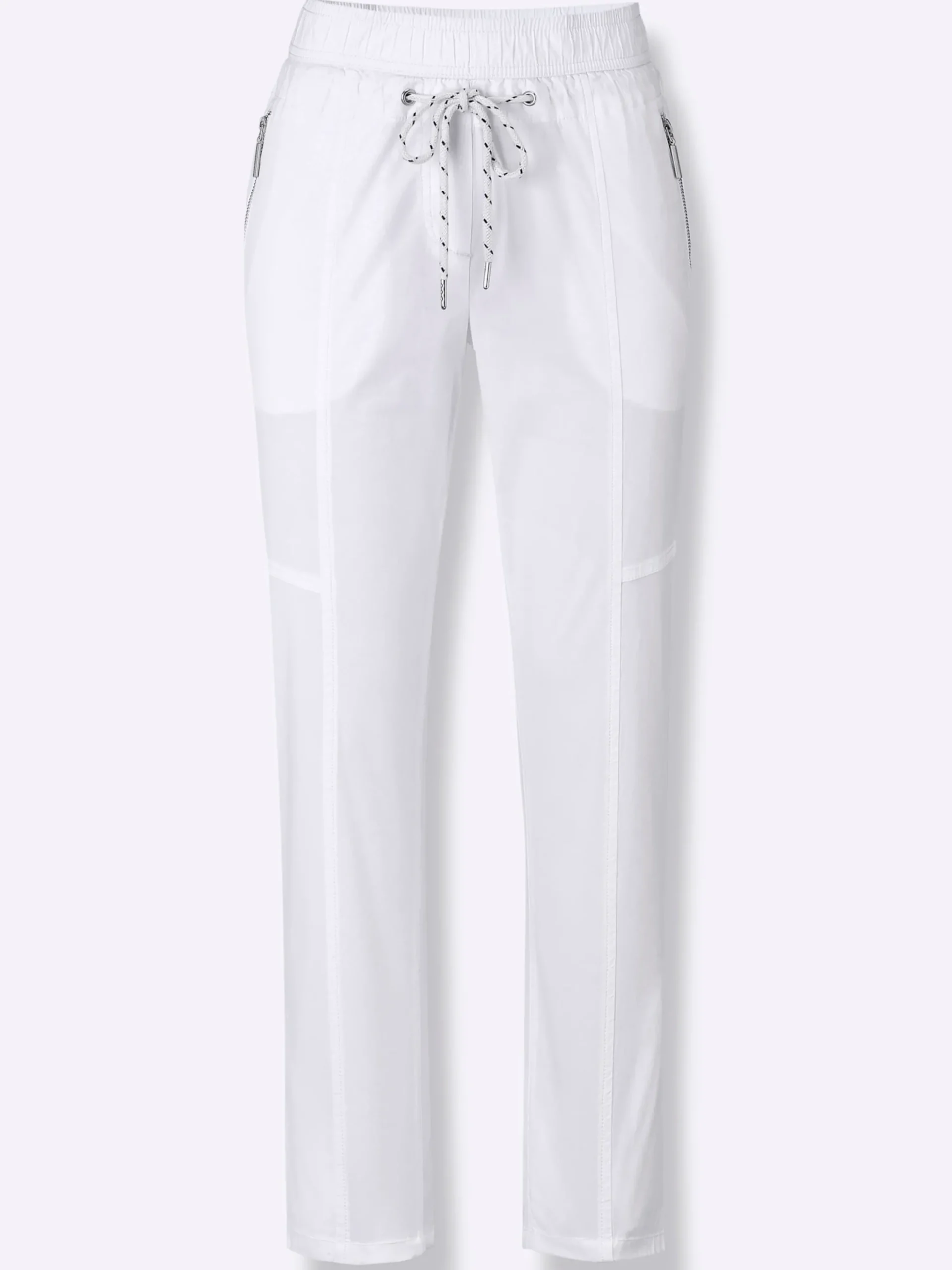 Hosen| 7/8-Hose mit Reißverschluss-Taschen weiß