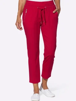 Hosen| 7/8-Hose mit Reißverschluss-Taschen rot