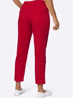 Hosen| 7/8-Hose mit Reißverschluss-Taschen rot