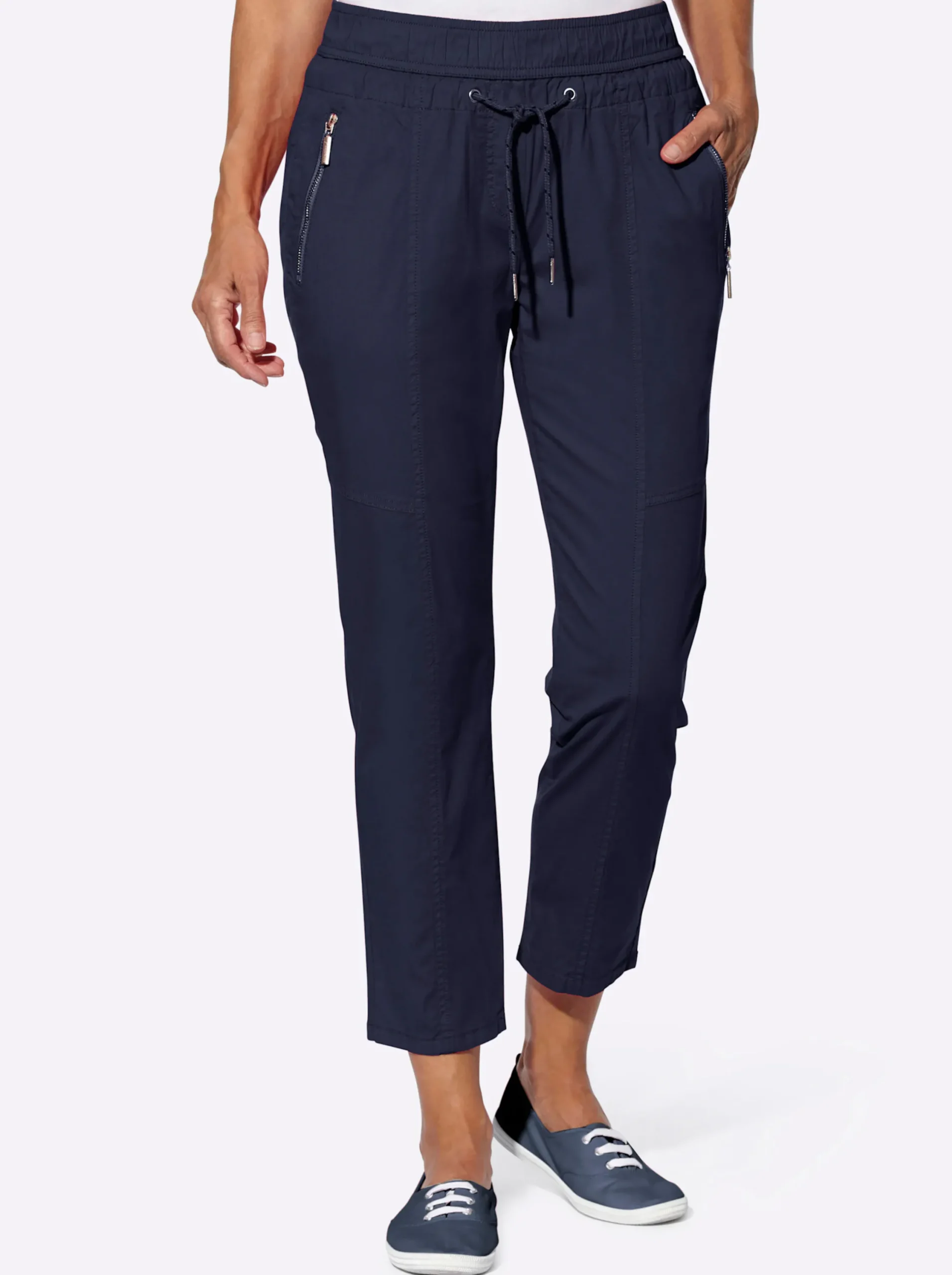 Hosen| 7/8-Hose mit Reißverschluss-Taschen marine