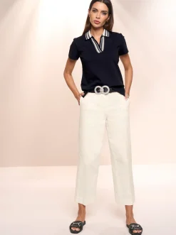 Hosen|heine 7/8-Hose mit weitem Bein ecru
