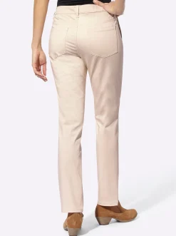 Hosen|heine Hose mit Zierknöpfen elfenbein
