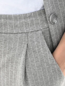 Hosenanzüge|Hosen|heine Hosenanzug mit Nadelstreifen grau-ecru-gestreift