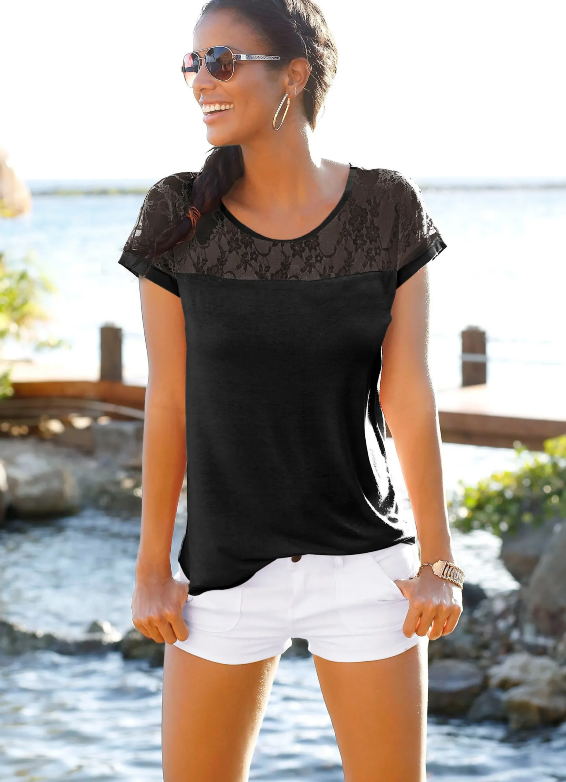 Strandmode|Buffalo Hotpants weiß