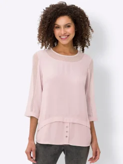 Strandmode|heine 2-in-1-Bluse hellrosé