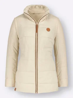 Jacken| 2-in-1-Jacke mit Kontrast-Futter sand