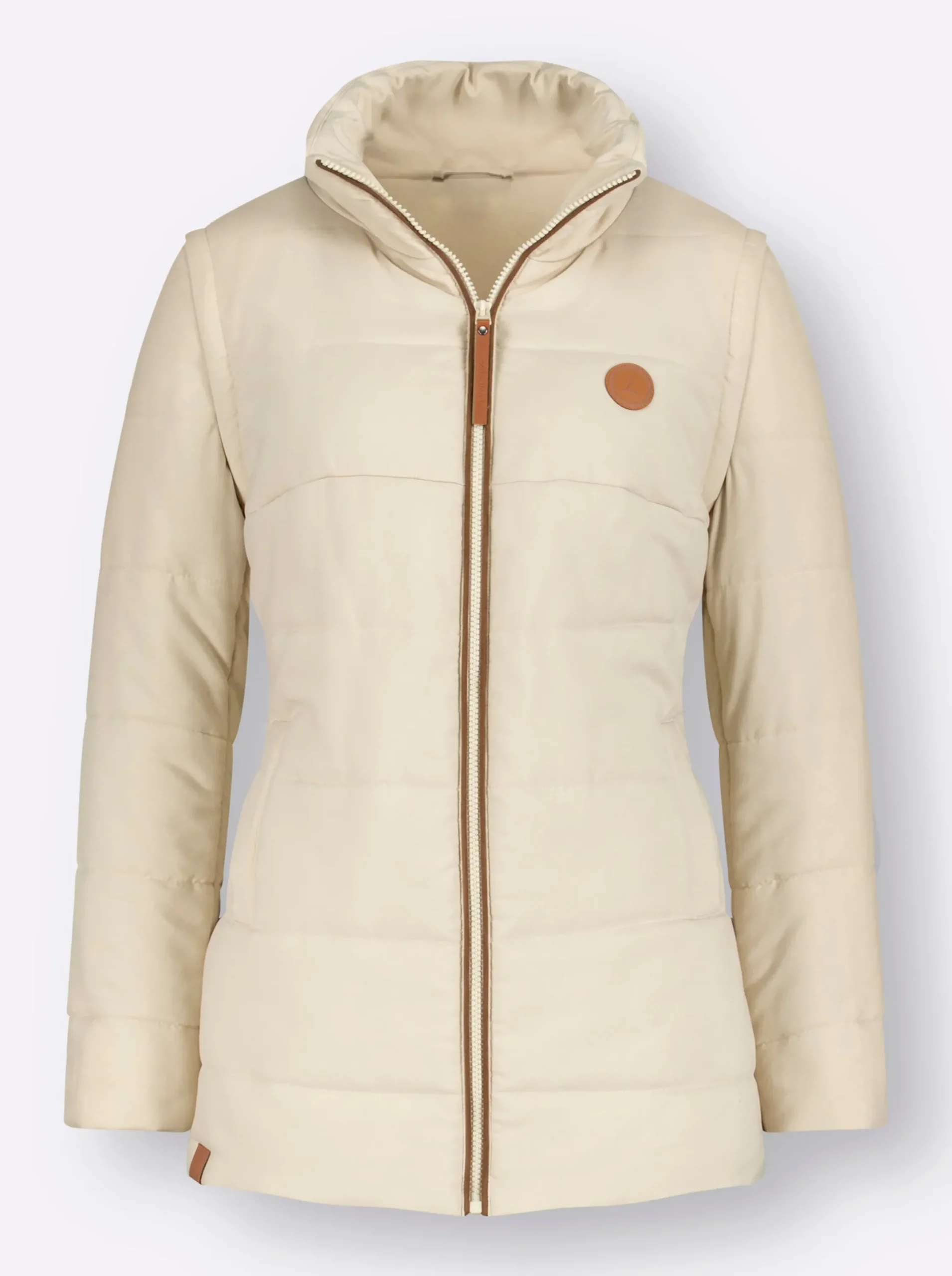 Jacken| 2-in-1-Jacke mit Kontrast-Futter sand