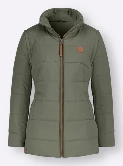 Jacken| 2-in-1-Jacke mit Kontrast-Futter khaki