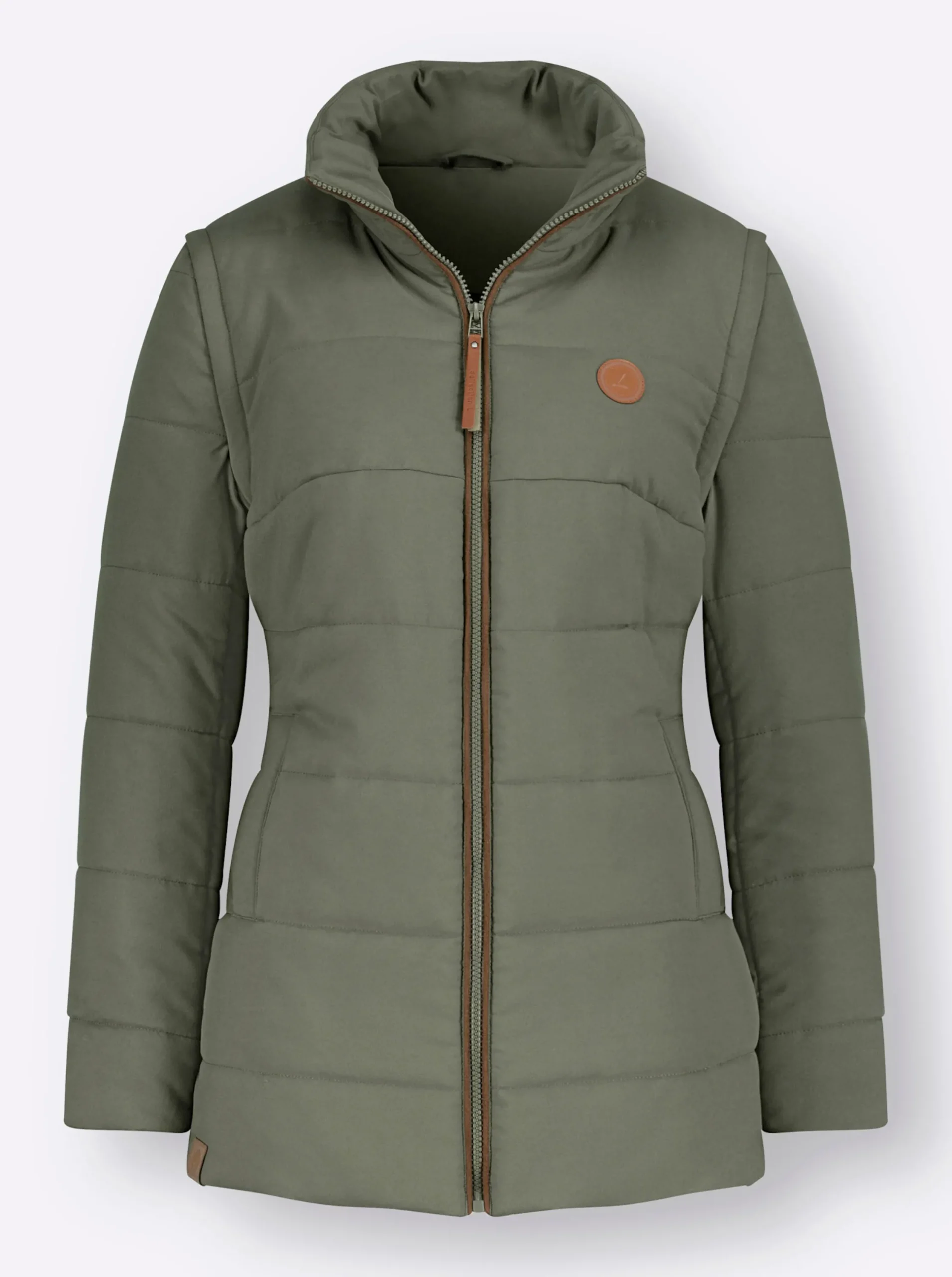 Jacken| 2-in-1-Jacke mit Kontrast-Futter khaki