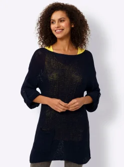 Pullover|heine 2-in-1-Pullover mit Jersey-Top marine-limone
