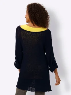 Pullover|heine 2-in-1-Pullover mit Jersey-Top marine-limone