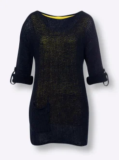 Pullover|heine 2-in-1-Pullover mit Jersey-Top marine-limone