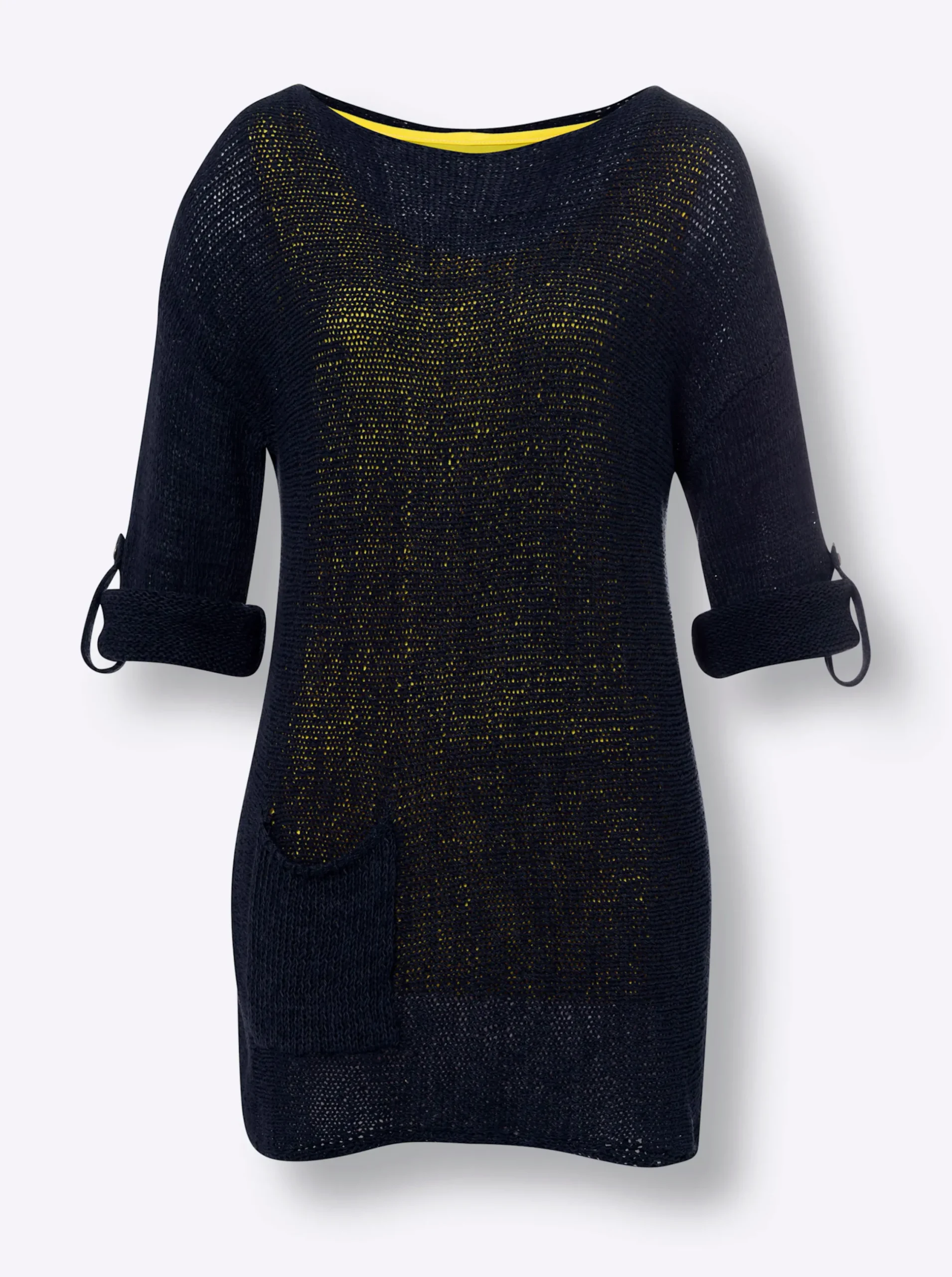 Pullover|heine 2-in-1-Pullover mit Jersey-Top marine-limone