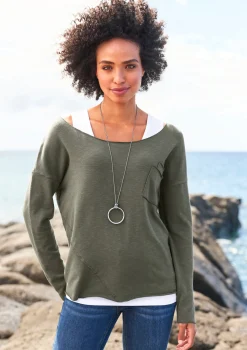 Shirts|heine 2-in-1-Shirt khaki-ecru