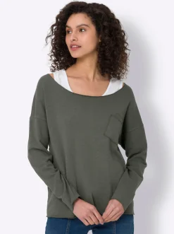 Shirts|heine 2-in-1-Shirt khaki-ecru