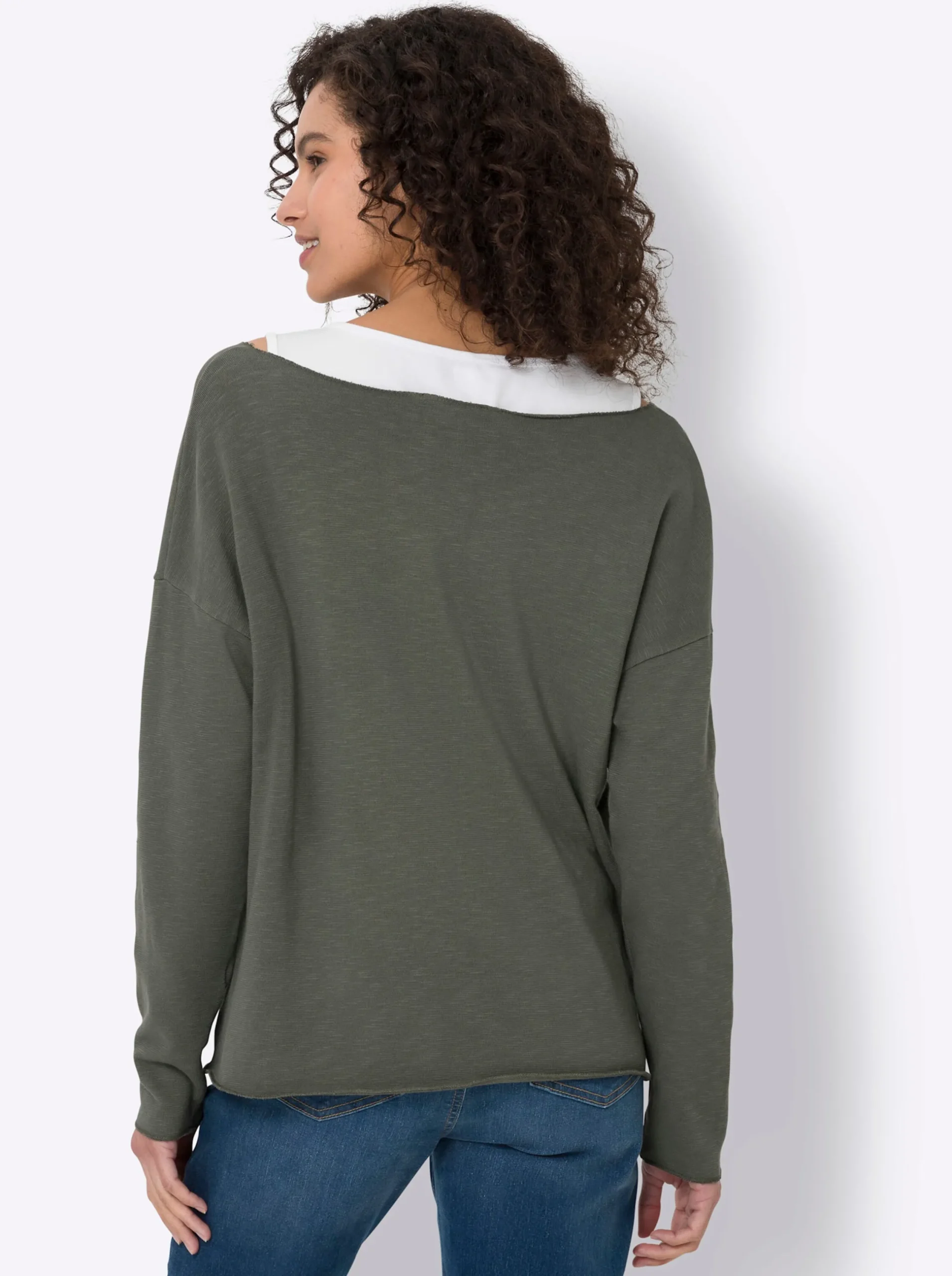 Shirts|heine 2-in-1-Shirt khaki-ecru