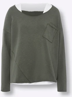 Shirts|heine 2-in-1-Shirt khaki-ecru
