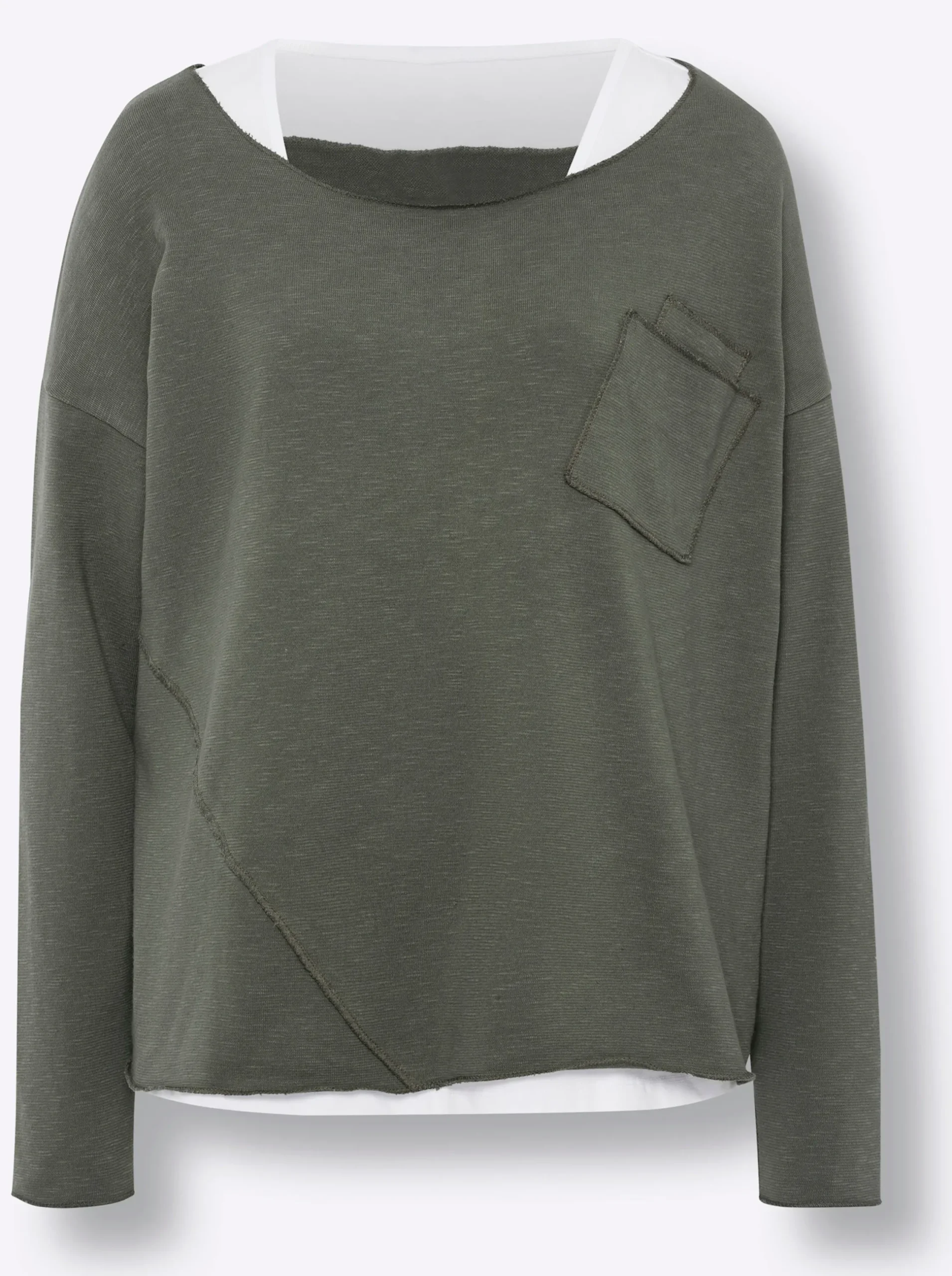 Shirts|heine 2-in-1-Shirt khaki-ecru