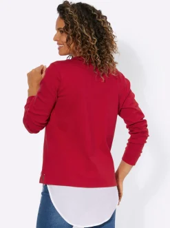 Shirts| 2-in-1-Shirt mit Blusensaum rot