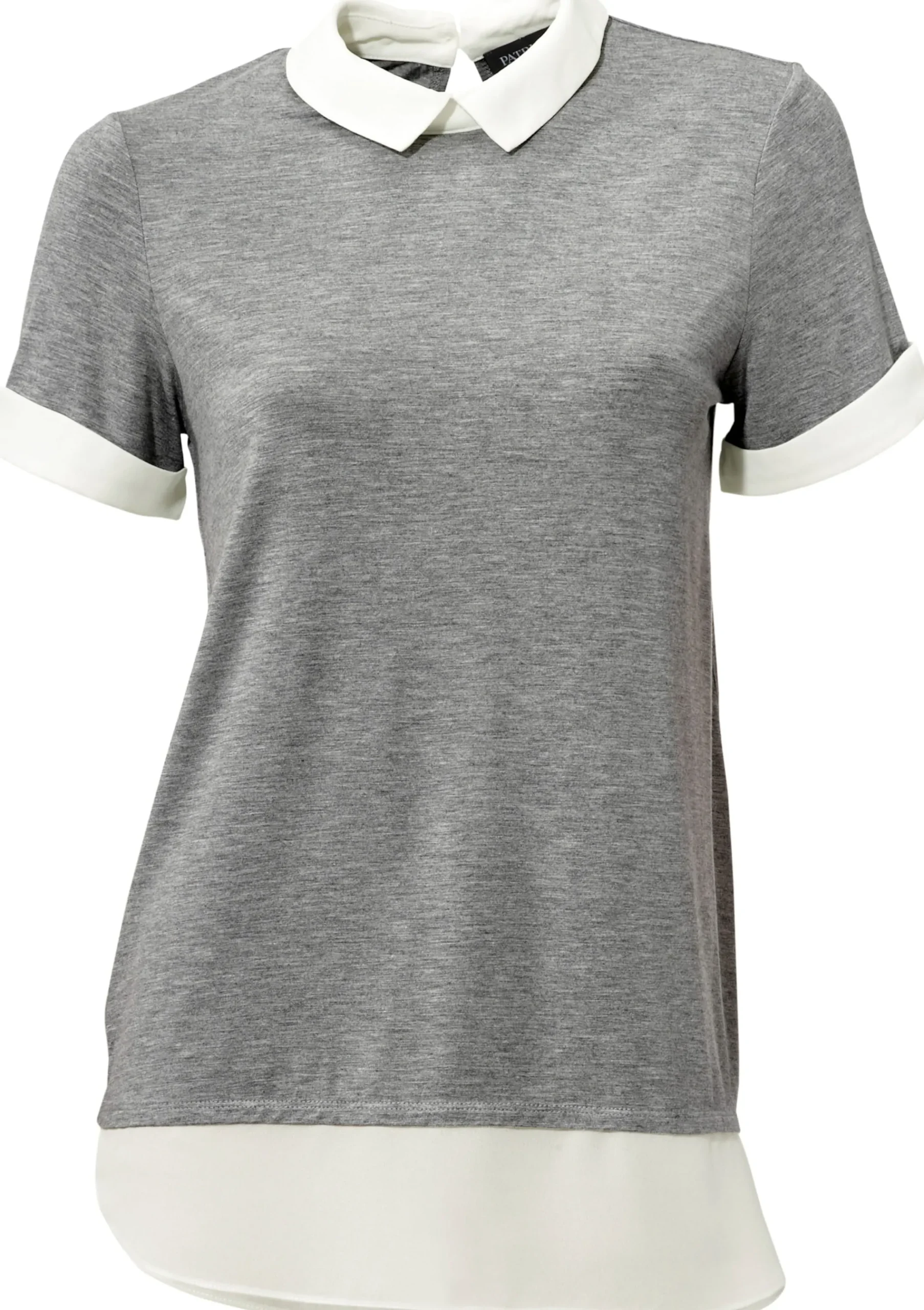 Shirts|heine 2-in-1-Shirt mit Chiffon-Einsätzen grau-melange