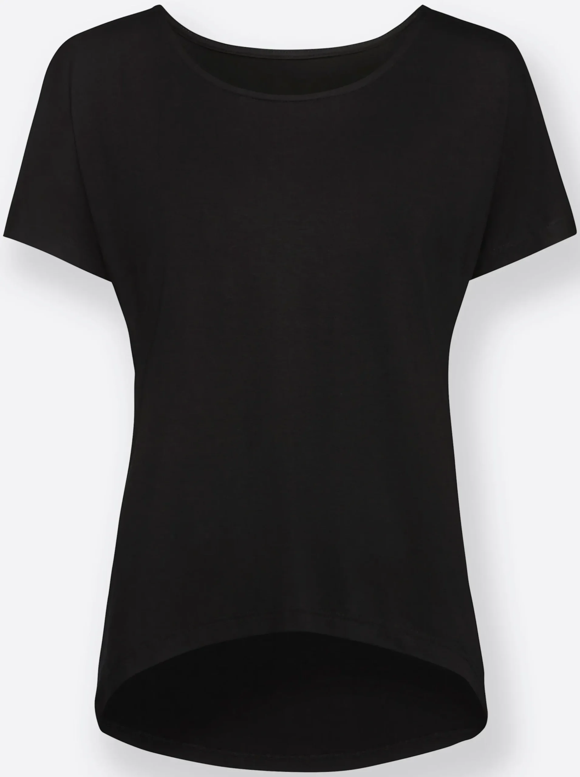 Strandmode| 2-in-1-Shirt mit Ringel-Top schwarz