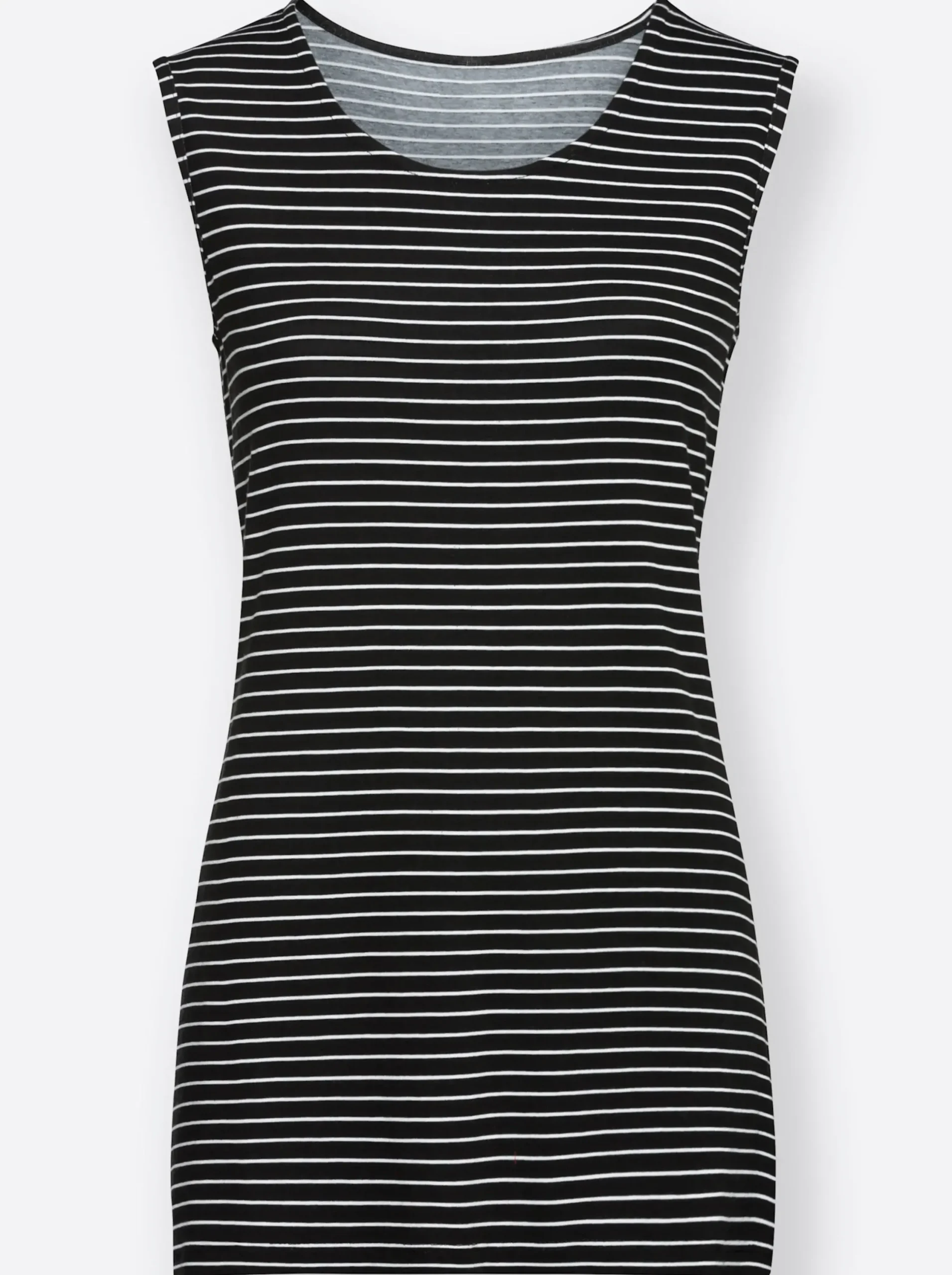 Strandmode| 2-in-1-Shirt mit Ringel-Top schwarz