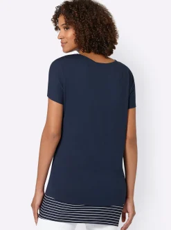 Shirts| 2-in-1-Shirt mit Ringel-Top marine