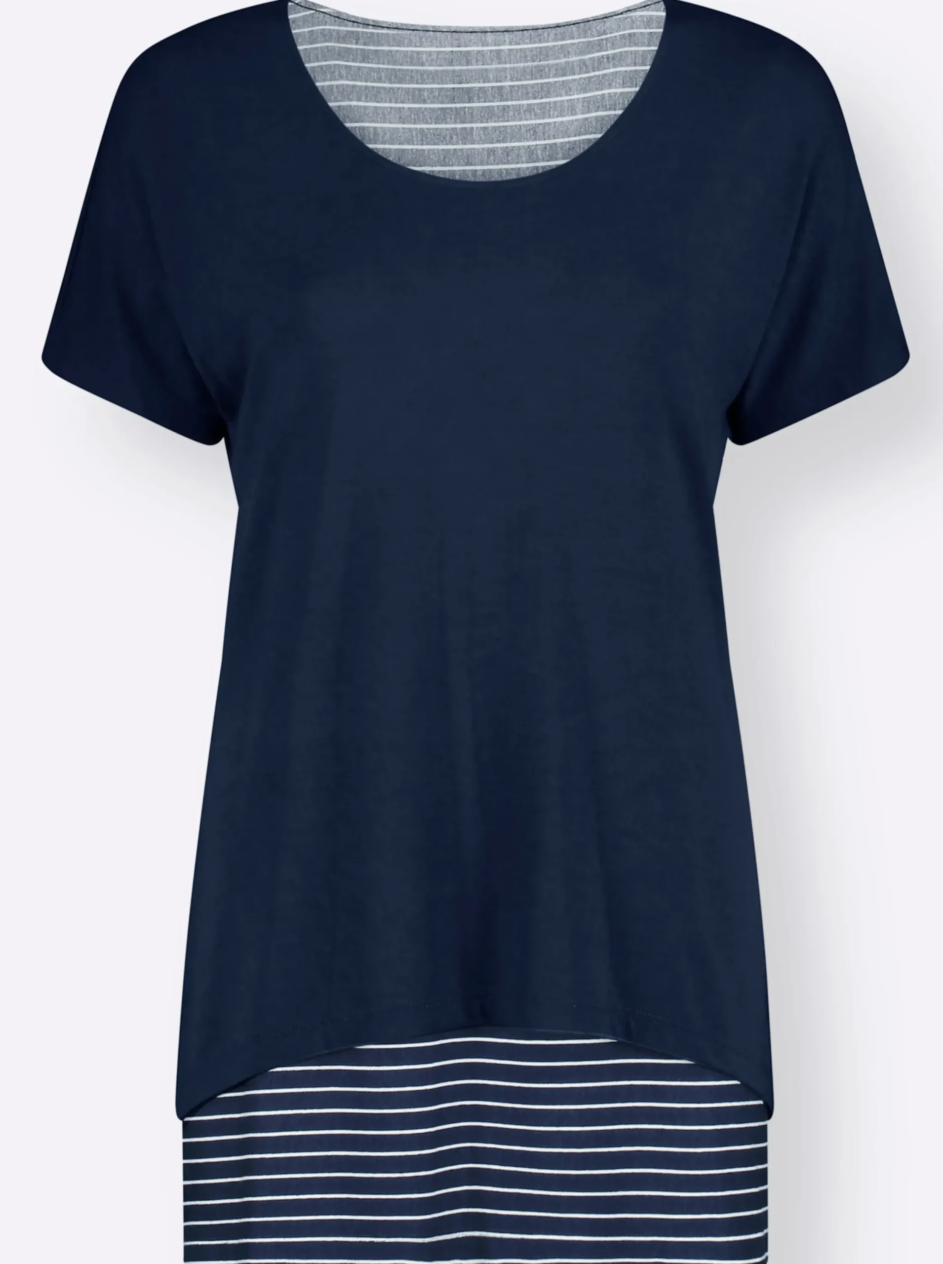 Shirts| 2-in-1-Shirt mit Ringel-Top marine