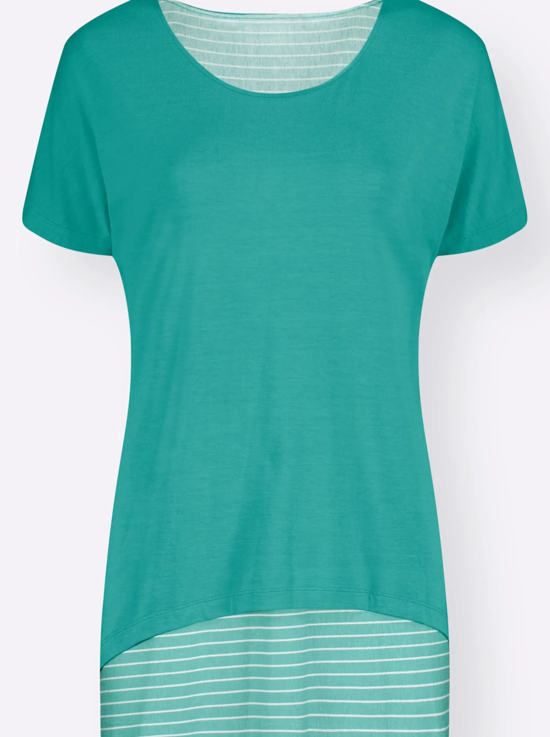 Strandmode|Shirts| 2-in-1-Shirt mit Ringel-Top mint