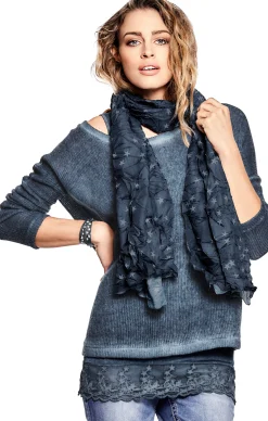 Shirts|heine 2-in-1-Shirt mit Schal blau